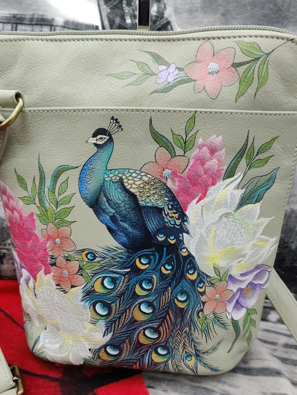 Anuschka Regal Peacock Crossbody Organizer
